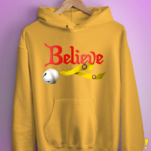 Believe Intersex Pride Flag Jingle Bell Hoodie - Mustard